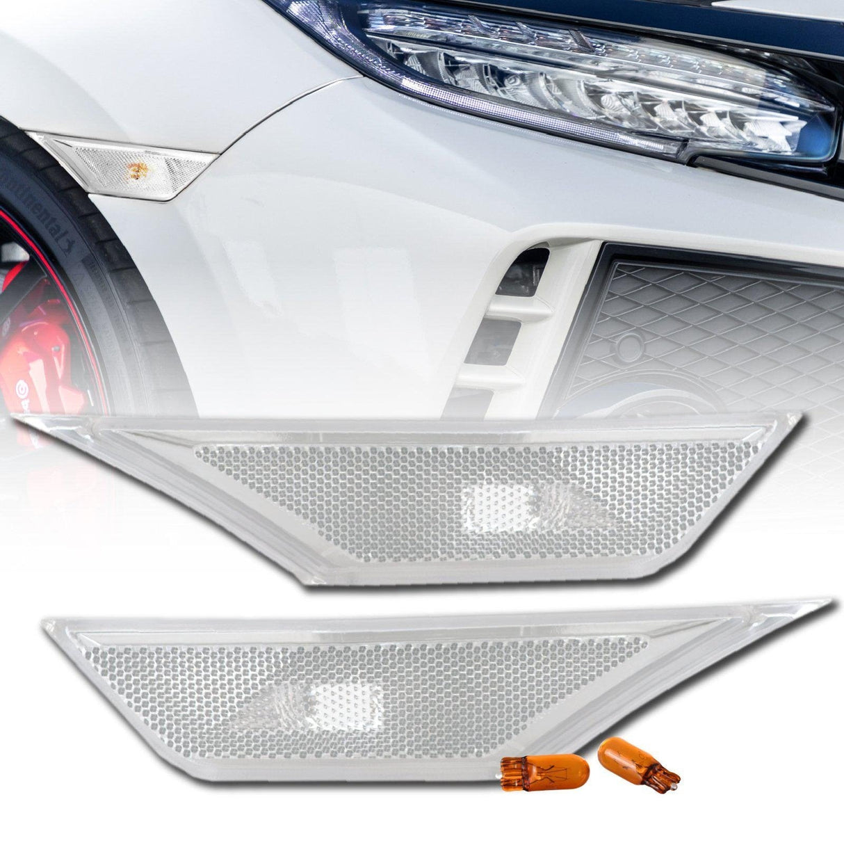 2016+ Honda Civic Clear Front Bumper Side Marker