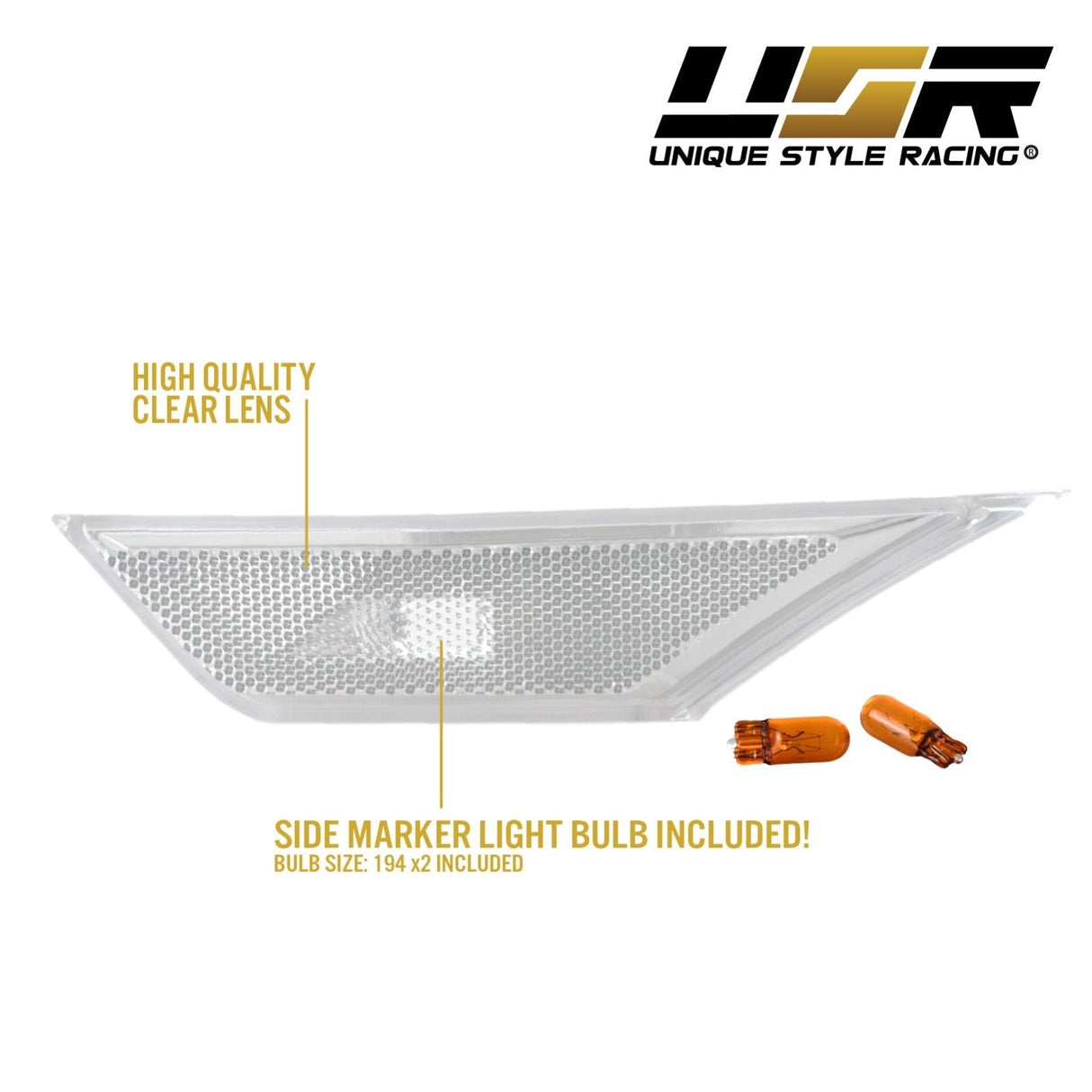 2016-2021 Honda Civic Smoke Front Bumper Side Marker Lights