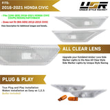 2016-2021 Honda Civic Smoke Front Bumper Side Marker Lights
