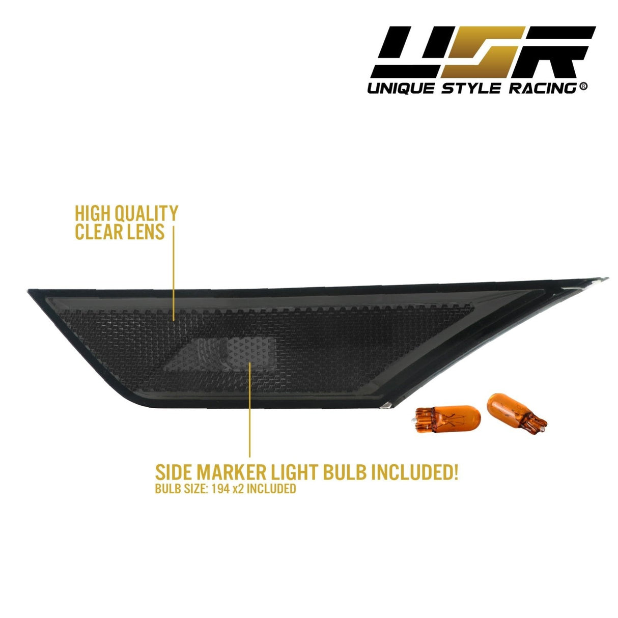 2016-2021 Honda Civic Smoke Front Bumper Side Marker Lights