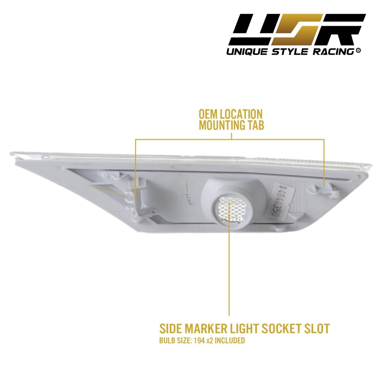 2016-2021 Honda Civic Smoke Front Bumper Side Marker Lights