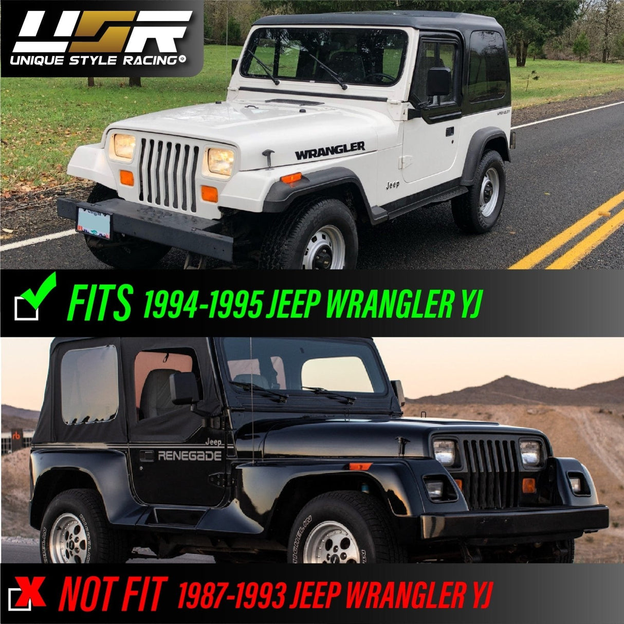 1987-1995 Jeep Wrangler Smoke Side Marker Lights