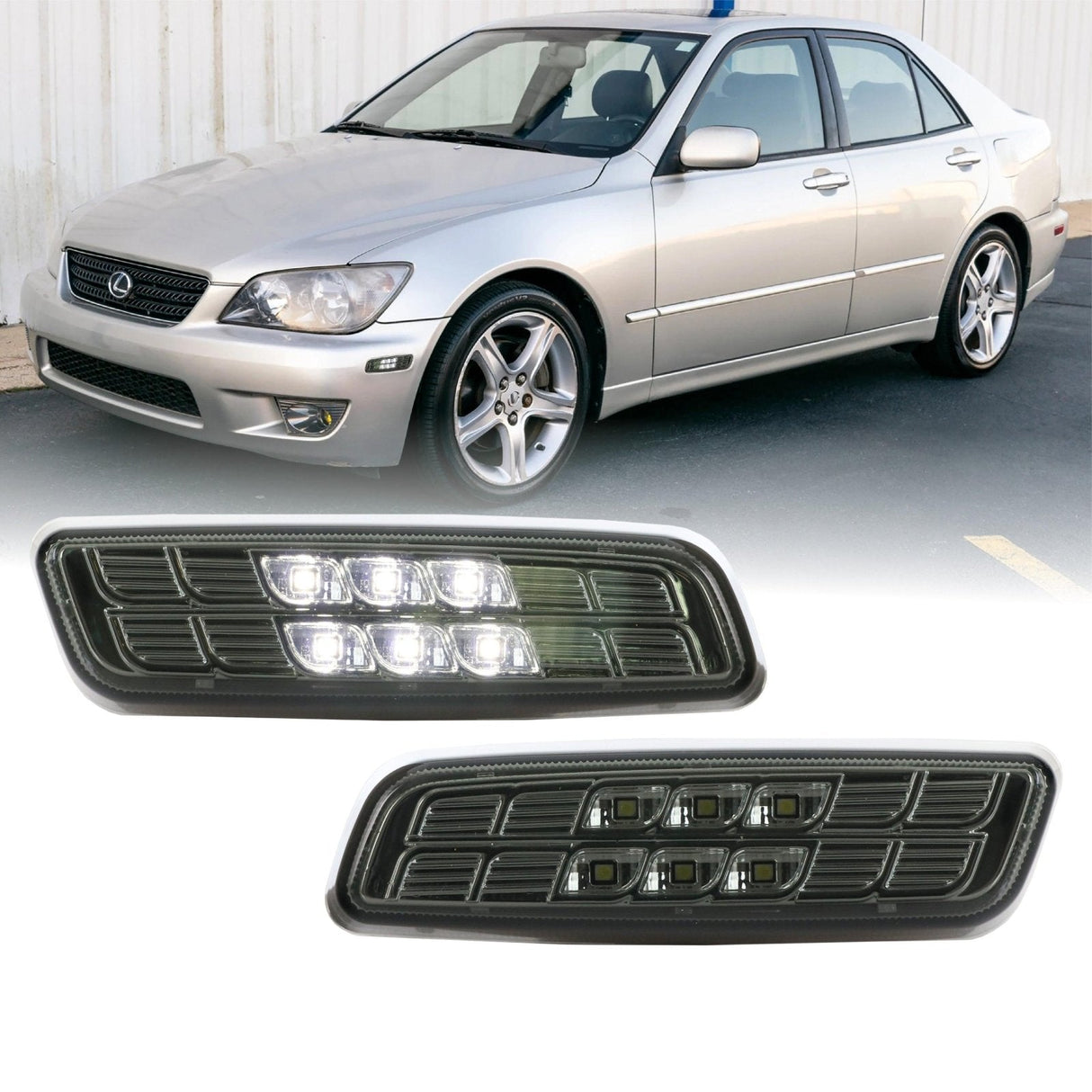 2000-2005 Lexus IS300/GS300/400/430 Crystal Clear Amber LED Side Marker
