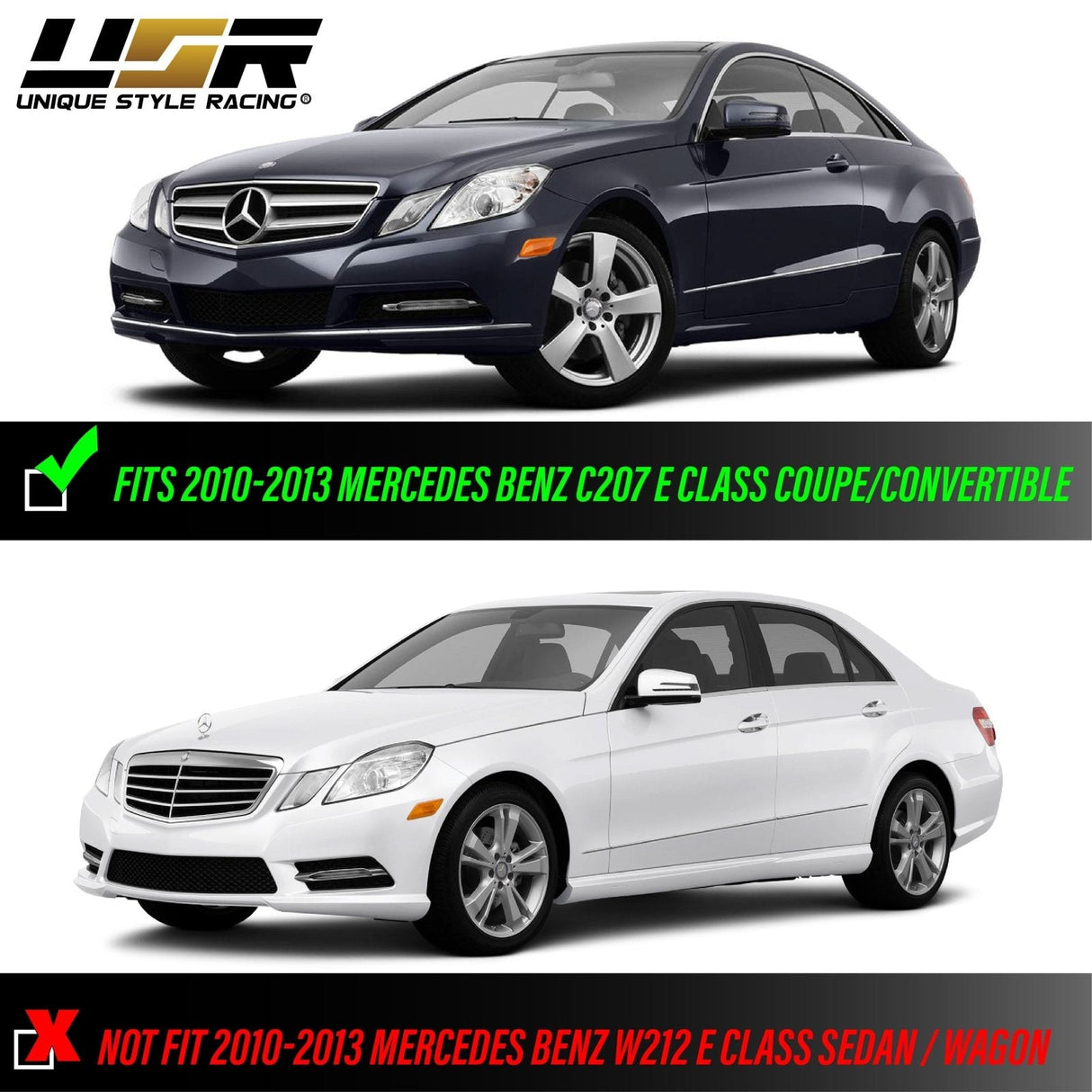 2010-2013 Mercedes C207 E-Class Crystal Smoke Front Bumper Light