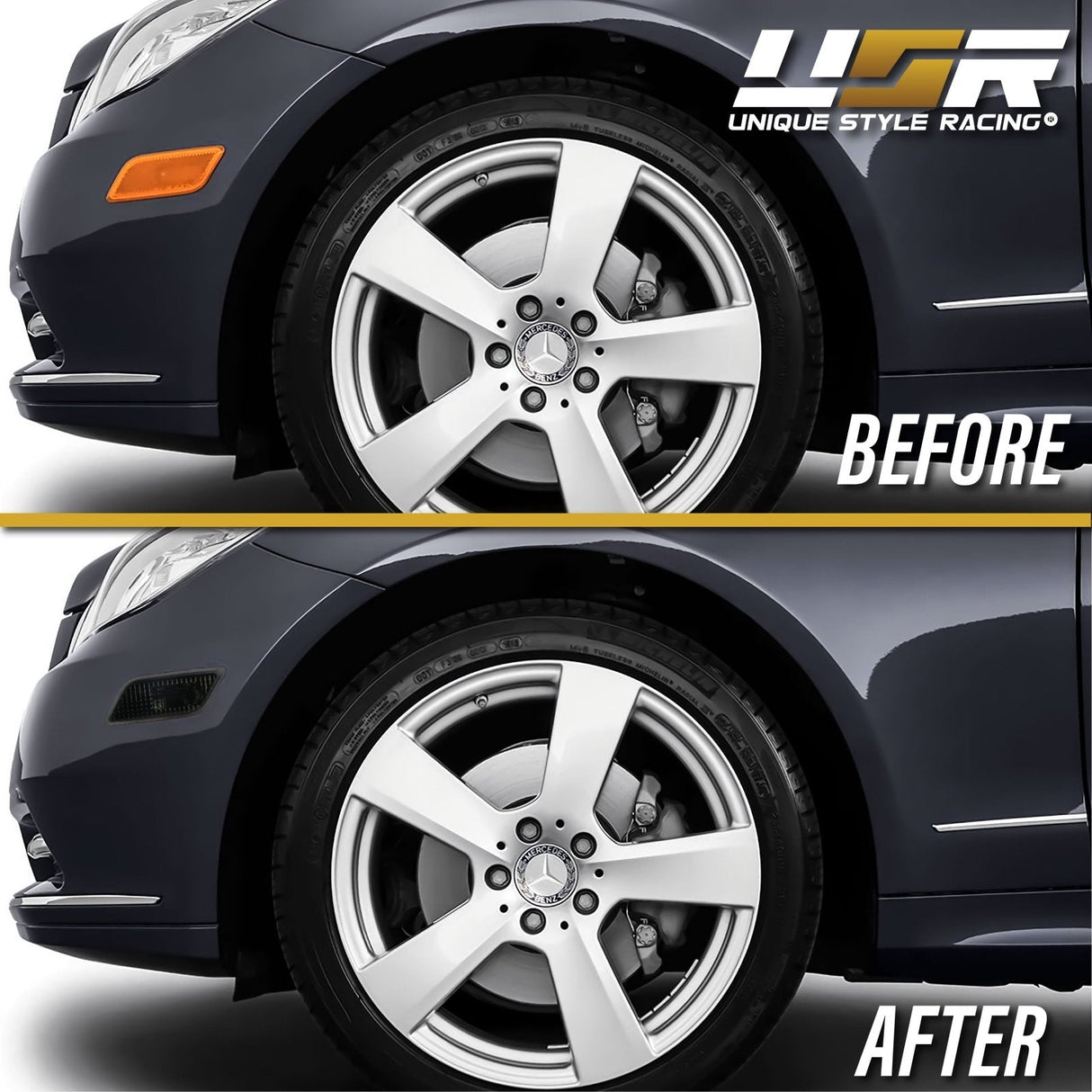 2010-2013 Mercedes C207 E-Class Crystal Smoke Front Bumper Light