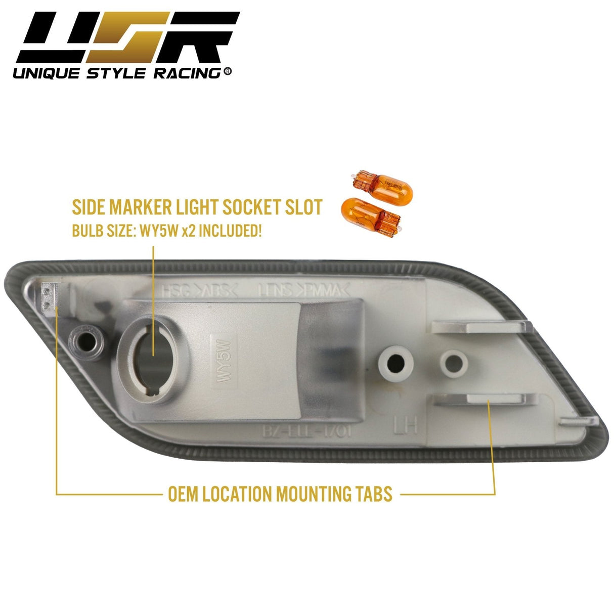 2010-2013 Mercedes C207 E-Class Crystal Smoke Front Bumper Light