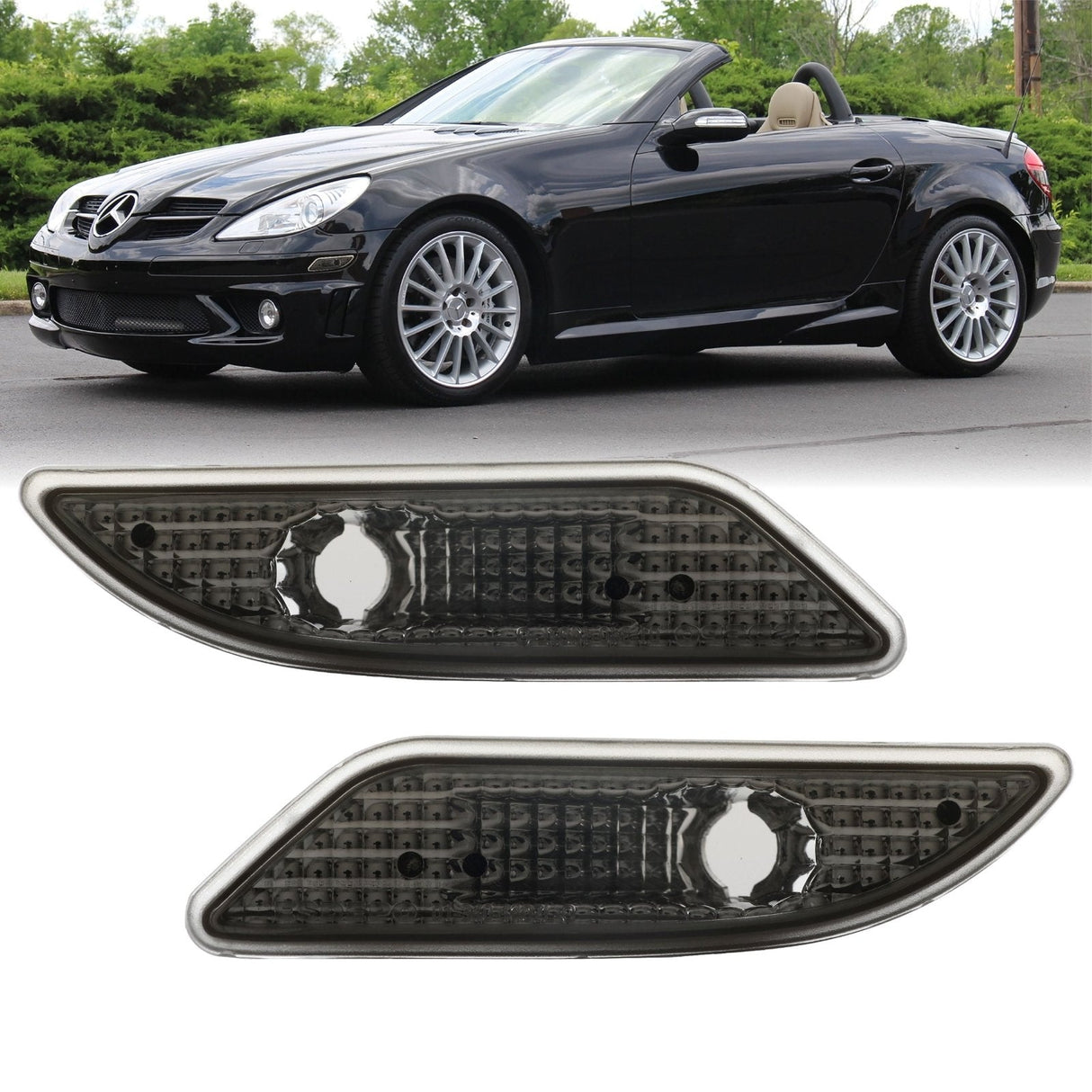 2005-2011 Mercedes R171 SLK-Class Crystal Smoke Bumper Lights