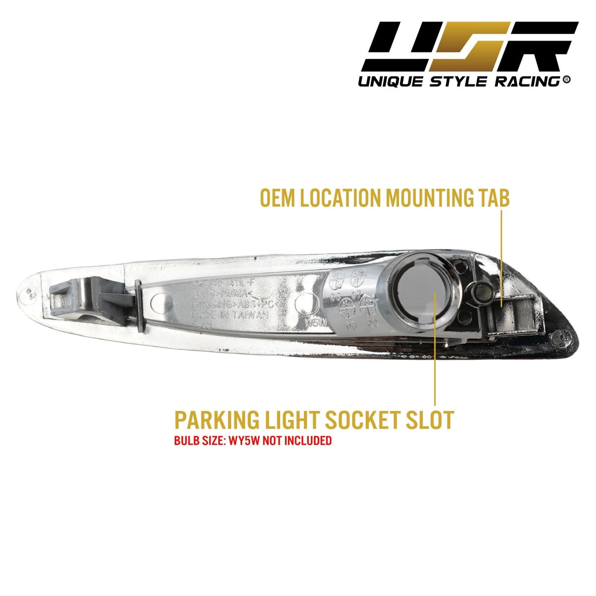 2003-2006 Mercedes R230 SL-Class Crystal Smoke Front Bumper Light