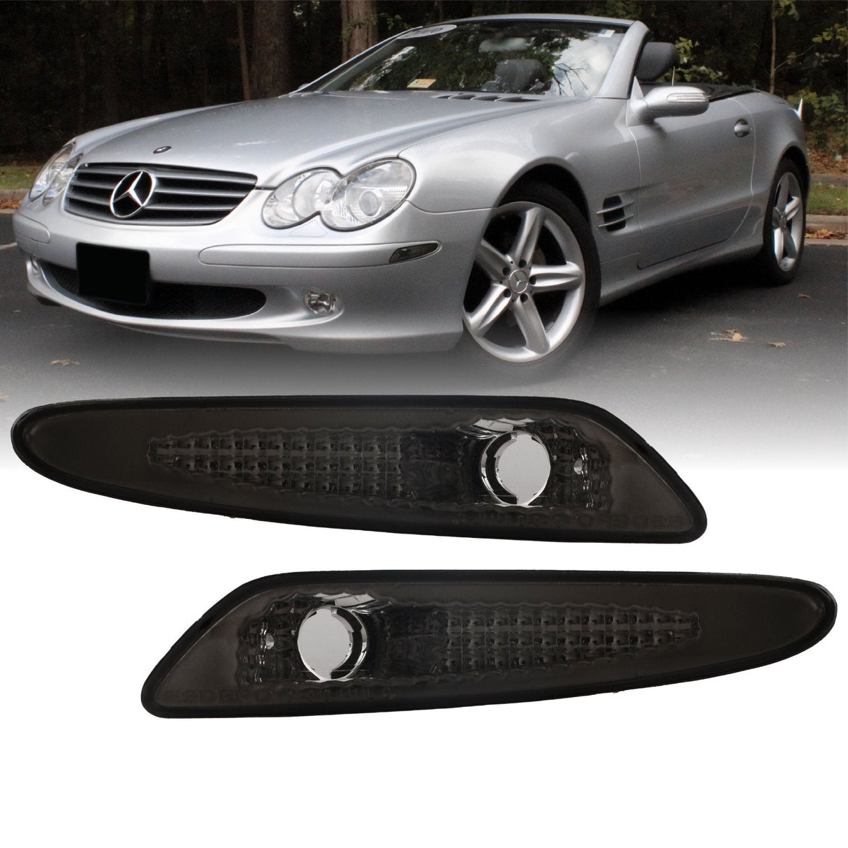 2003-2006 Mercedes R230 SL-Class Crystal Smoke Front Bumper Light