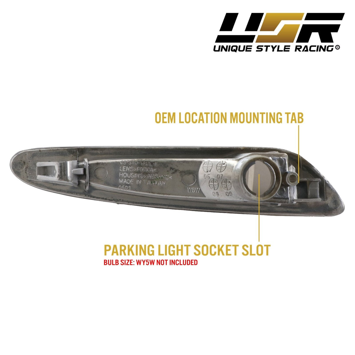 2003-2006 Mercedes R230 SL-Class Crystal Smoke Front Bumper Light