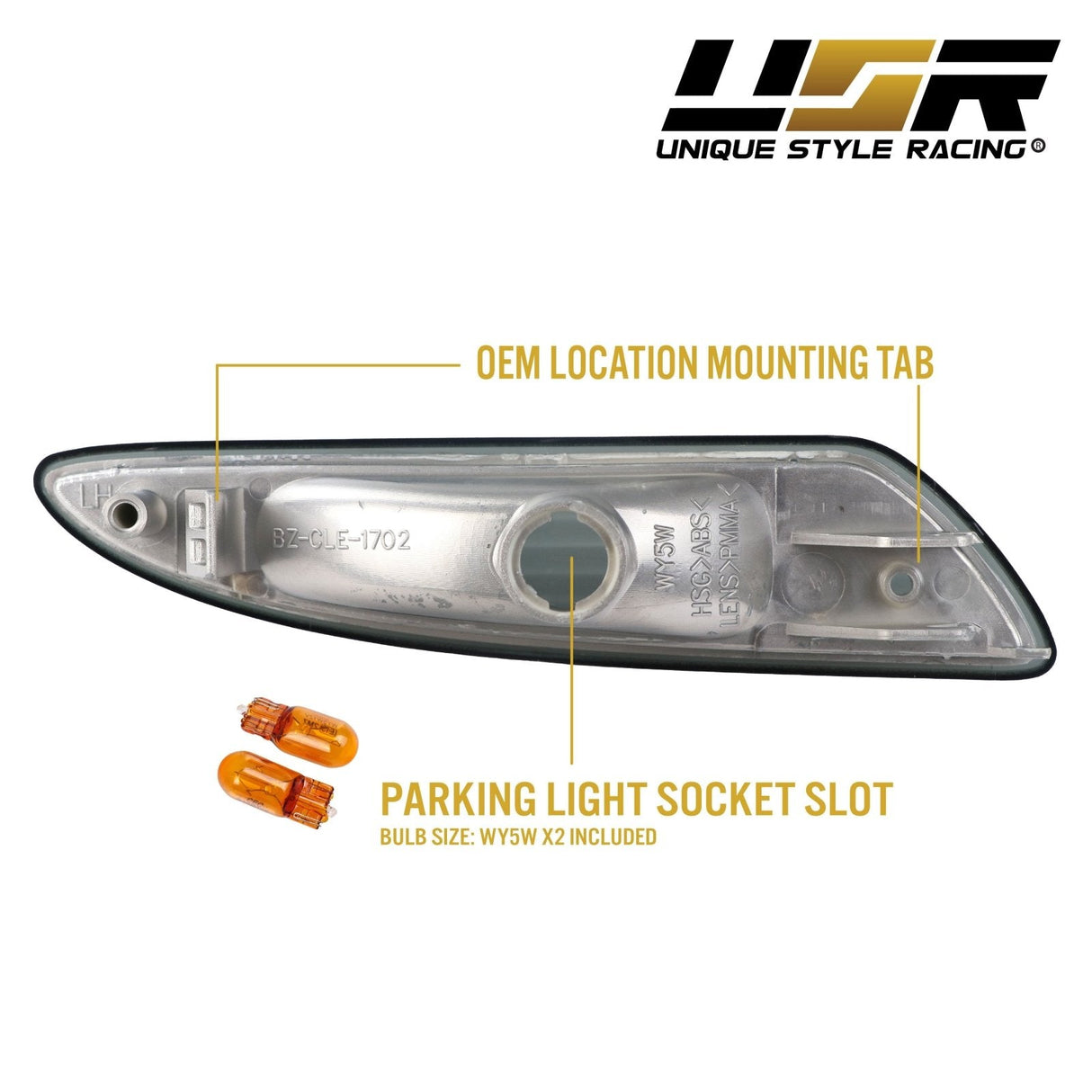 2007-2008 Mercedes R230 SL-Class Crystal Smoke Front Bumper Light