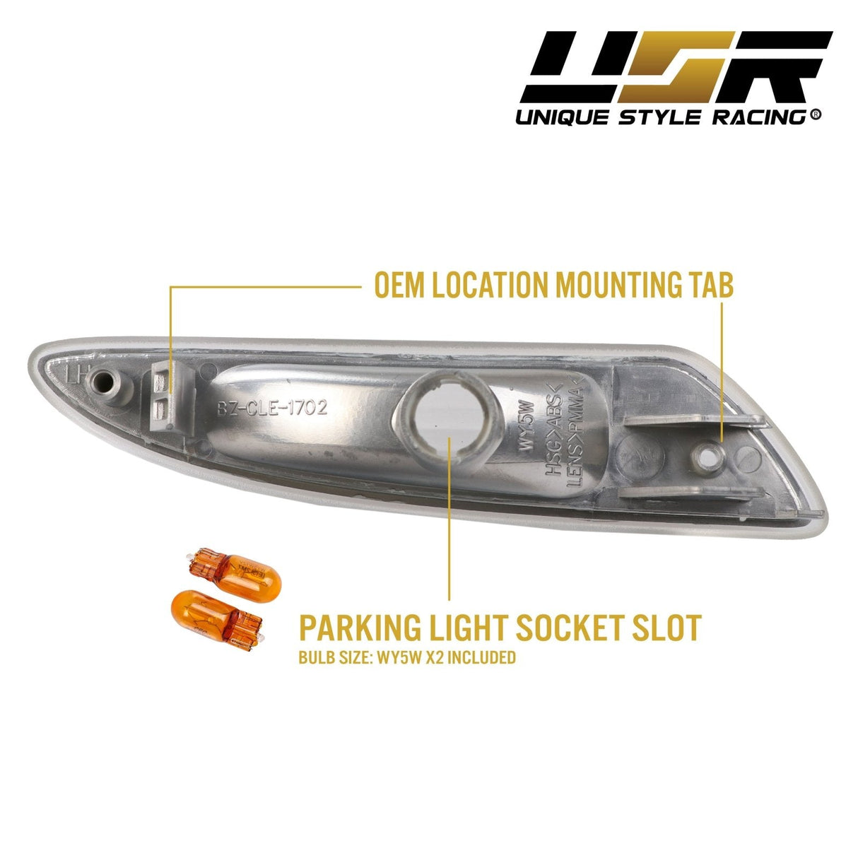 2007-2008 Mercedes R230 SL-Class Crystal Smoke Front Bumper Light