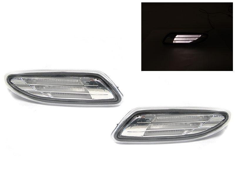 2001-2007 Mercedes W203 C-Class Light Bar White LED Clear Side Markers