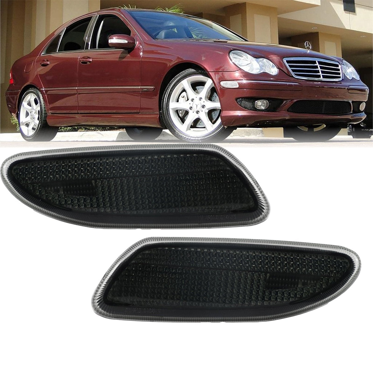 2001-2007 Mercedes W203 C-Class Smoke Bumper Lights