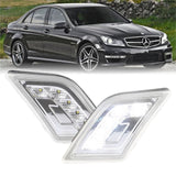 2008-2011 Mercedes C-Class Clear White LED Bumper Lights