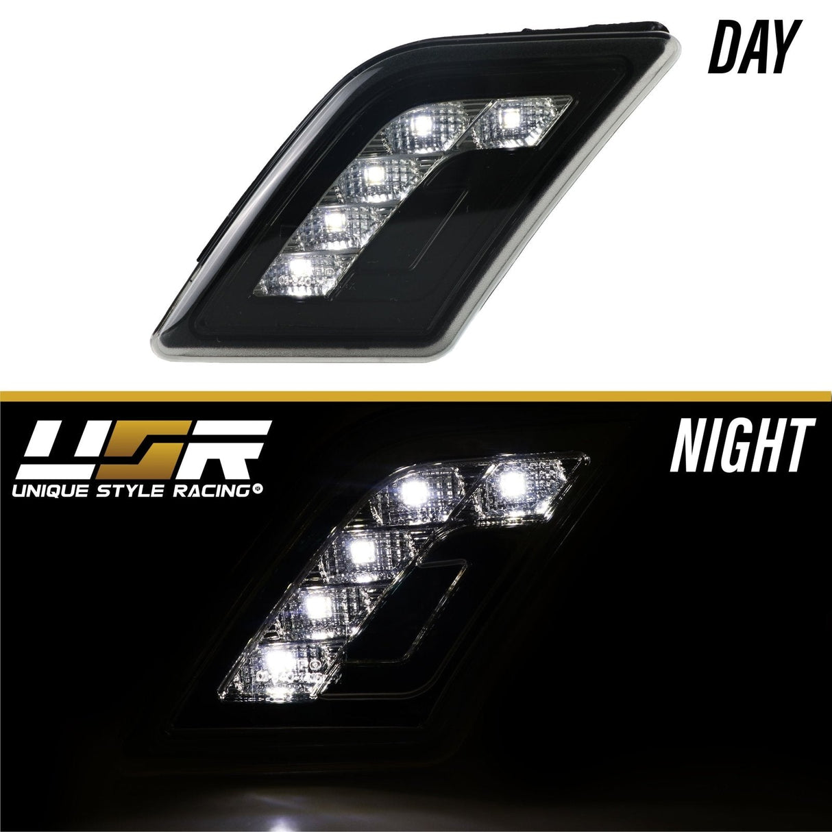 2008-2011 Mercedes W204 C-Class Smoke White Led Bumper Lights
