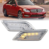 2012-2014 Mercedes W204 Clear Amber LED Bumper Side Marker Lights