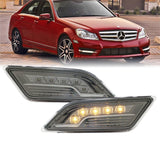 2012-2014 Mercedes W204 Smoke White Led Bumper Side Marker Lights