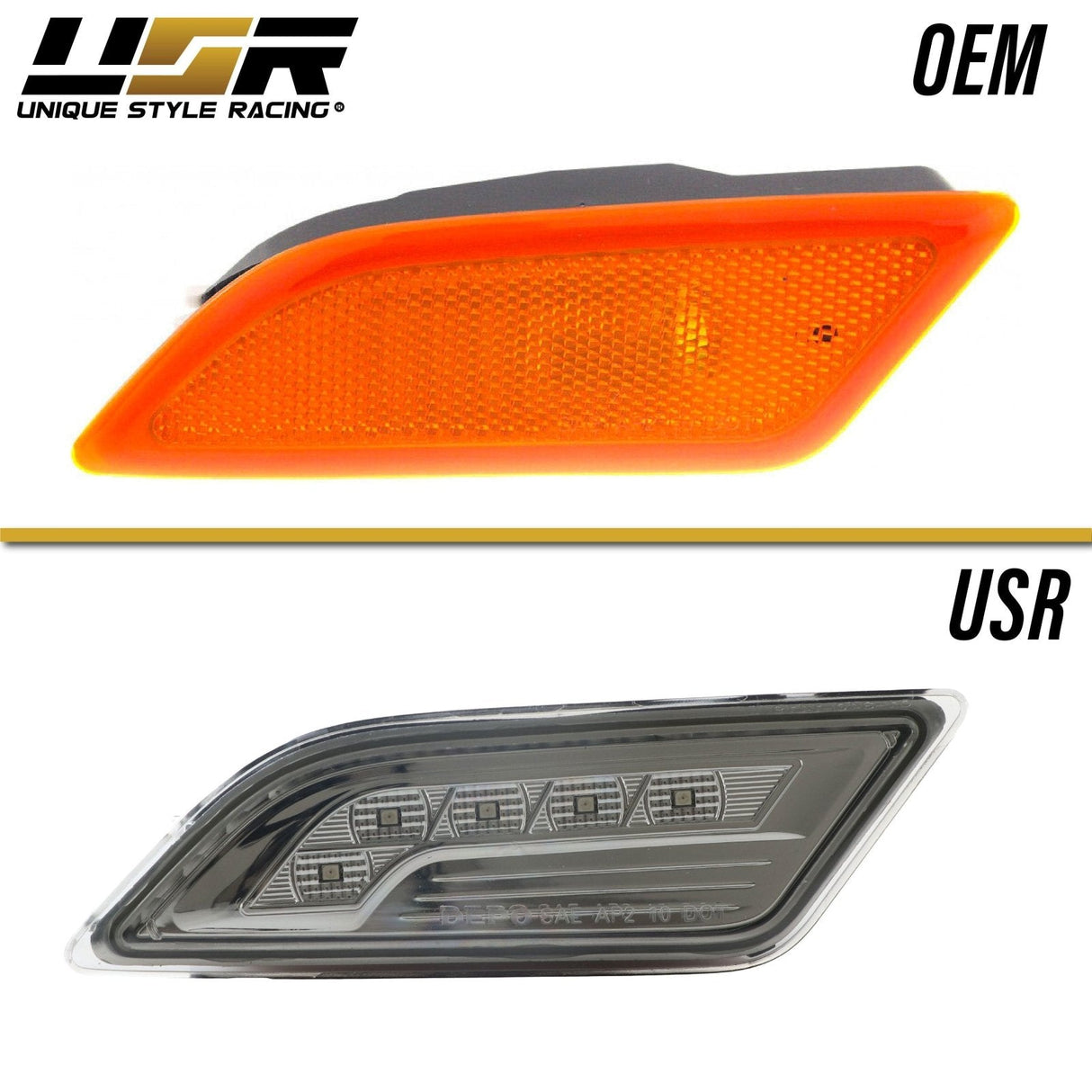 2012-2014 Mercedes W204 Smoke White Led Bumper Side Marker Lights