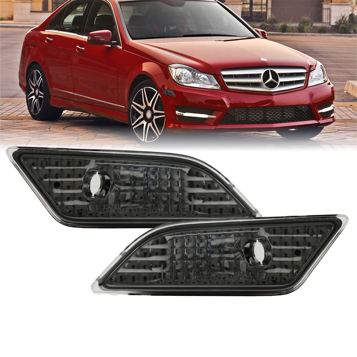 2012-2014 Mercedes W204 Smoke Bumper Side Marker Lights