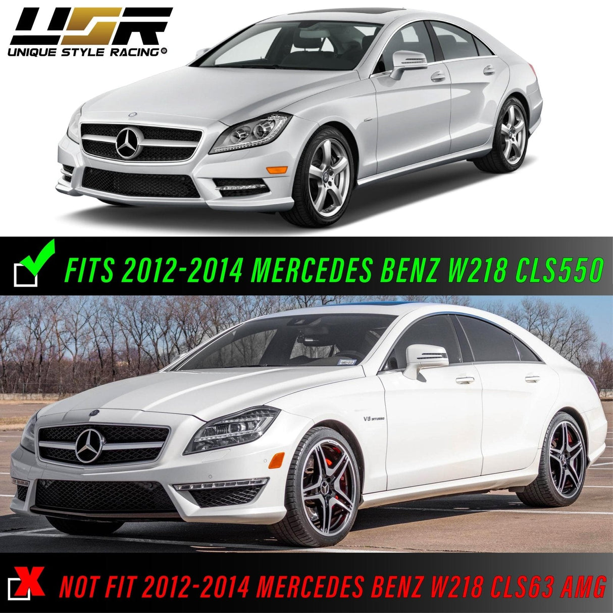 2012-2014 Mercedes W218 CLS Class Clear Bumper Side Marker Lights