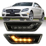 2012-2014 Mercedes CLS Class Smoke White LED Bumper Side Markers