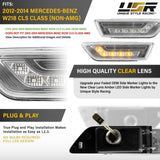 2012-2014 Mercedes CLS Class Smoke White LED Bumper Side Markers