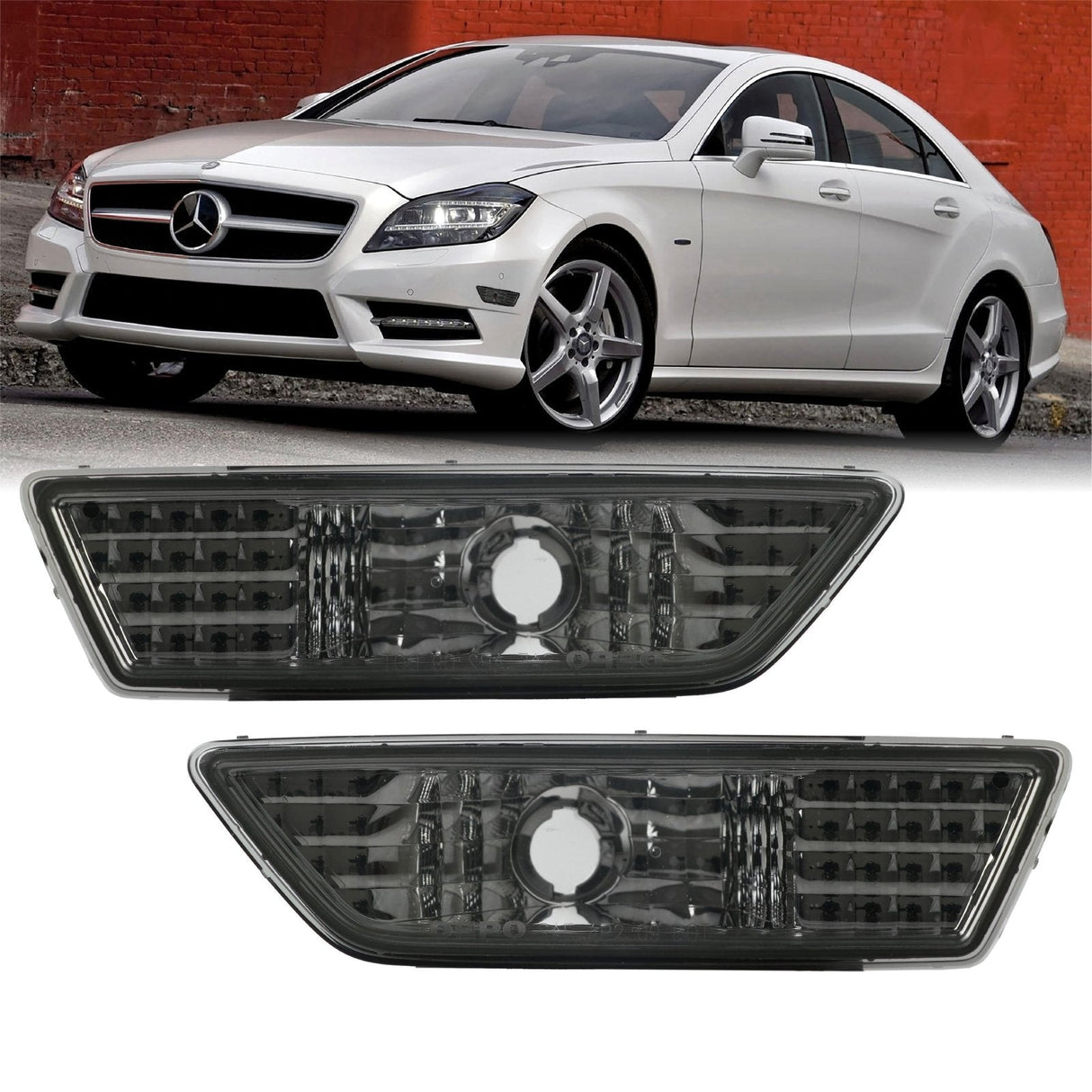 2012-2014 Mercedes W218 CLS Class Clear Bumper Side Marker Lights