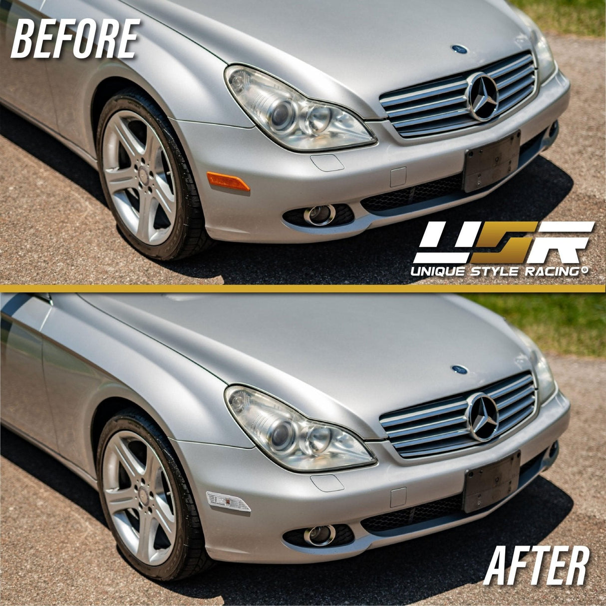 2006-2011 Mercedes W219 Cls-Class Crystal Smoke Front Bumper Lights