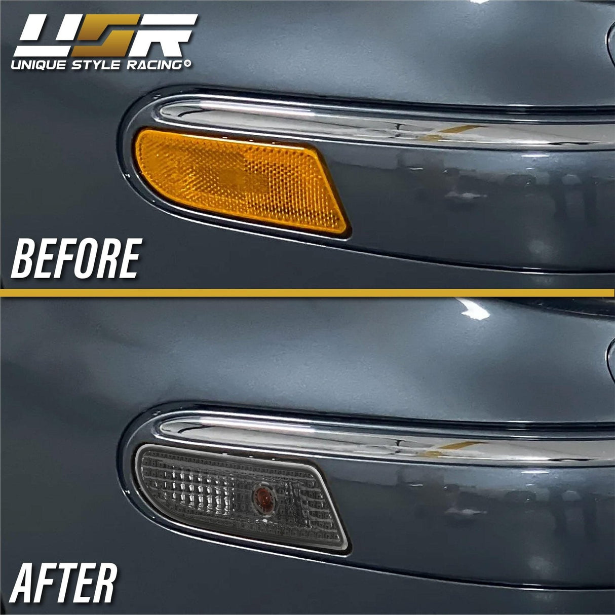 2000-2006 Mercedes W220 S-Class Crystal Smoke Bumper Lights