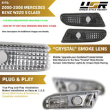 2000-2006 Mercedes W220 S-Class Crystal Smoke Bumper Lights