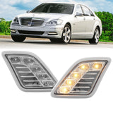 2010-2013 Mercedes W221 S-Class Crystal Clear Amber Led Bumper Side Marker Lights