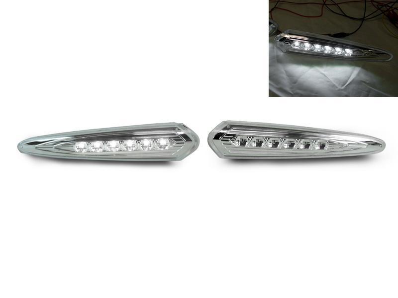 2000-2003 Nissan Maxima Smoke Rear White Led Bumper Side Marker