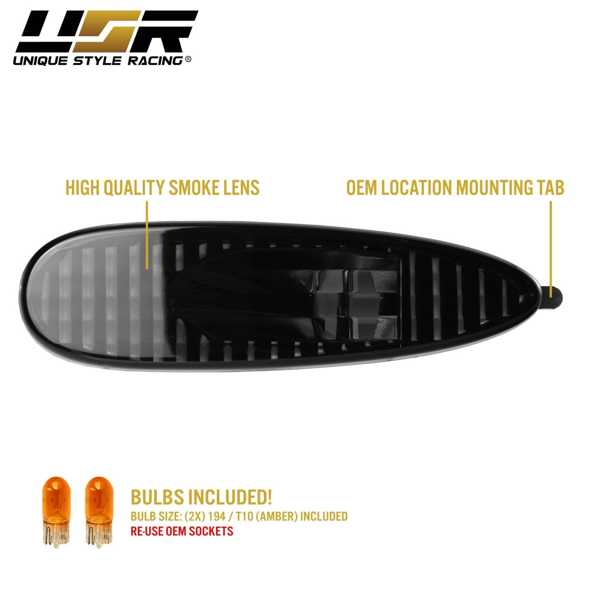 2004-2006 Pontiac GTO Crystal Smoke Front Bumper Side Marker