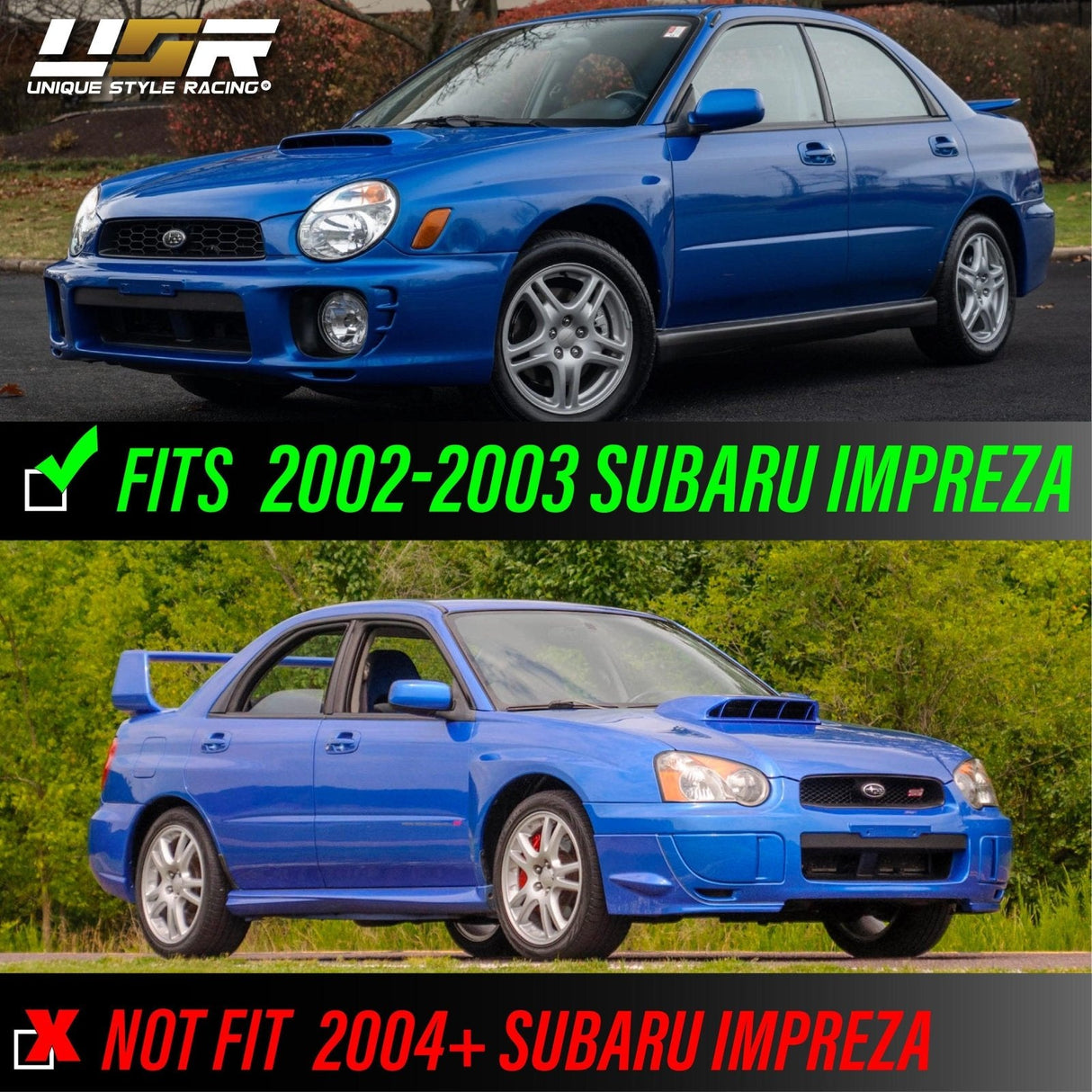 2002-2003 Subaru Impreza Depo Crystal Dark Smoke Front Bumper Side Marker Lights