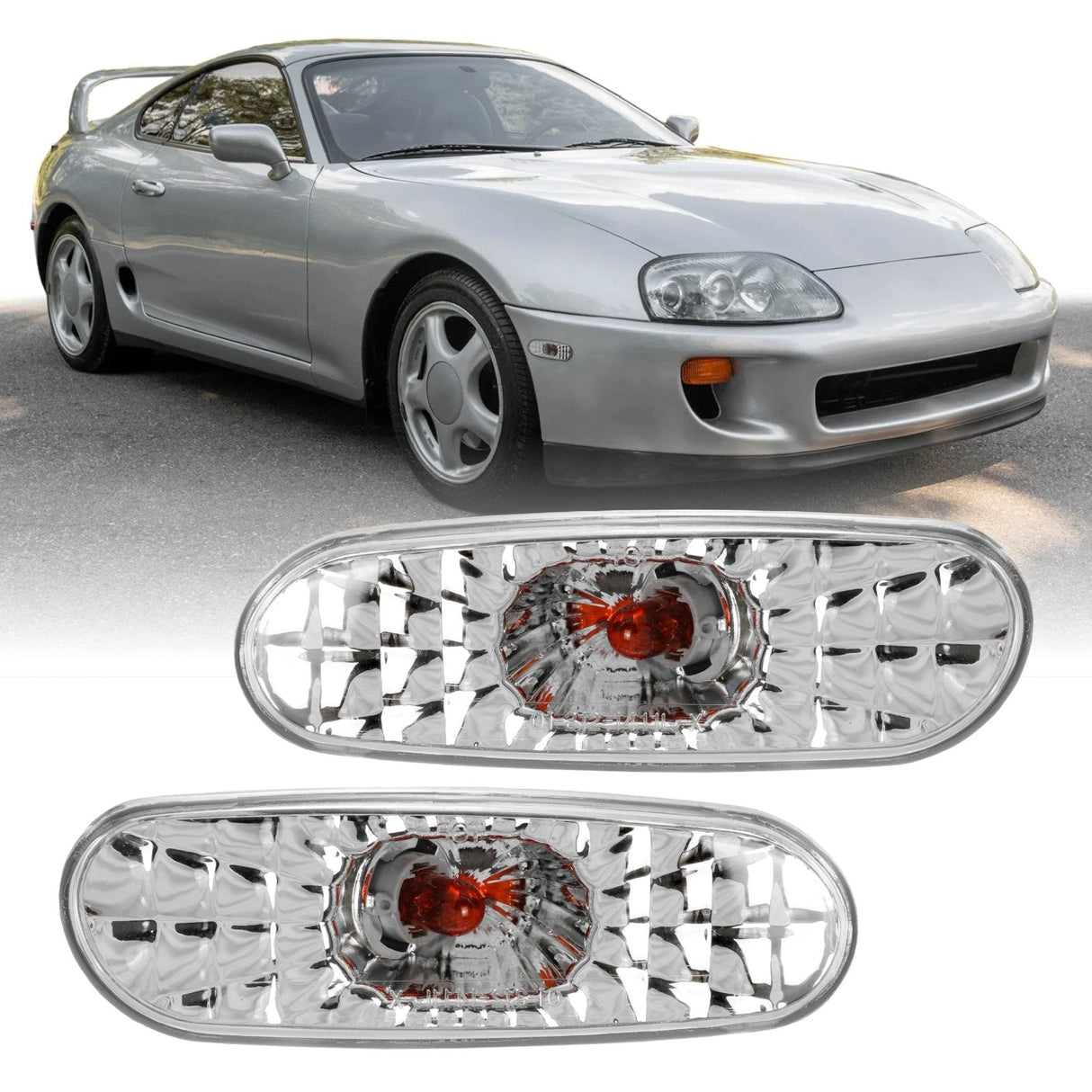 1993-1996 Toyota Supra Front Smoke Side Marker Lights