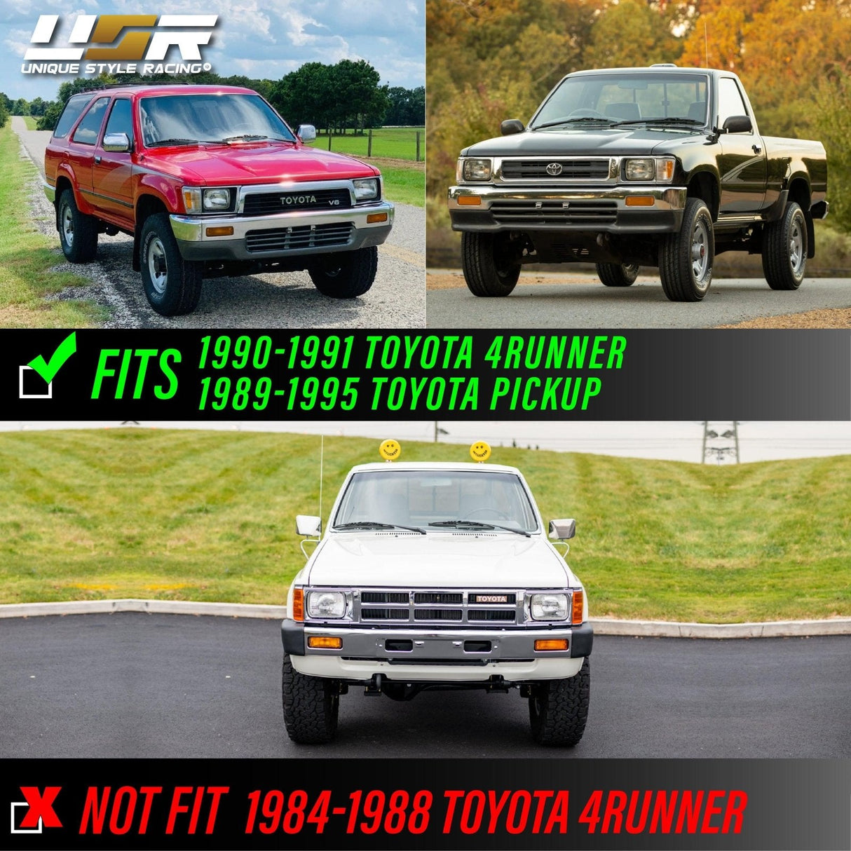 1990-1991 Toyota 4Runner Clear Bumper Lights