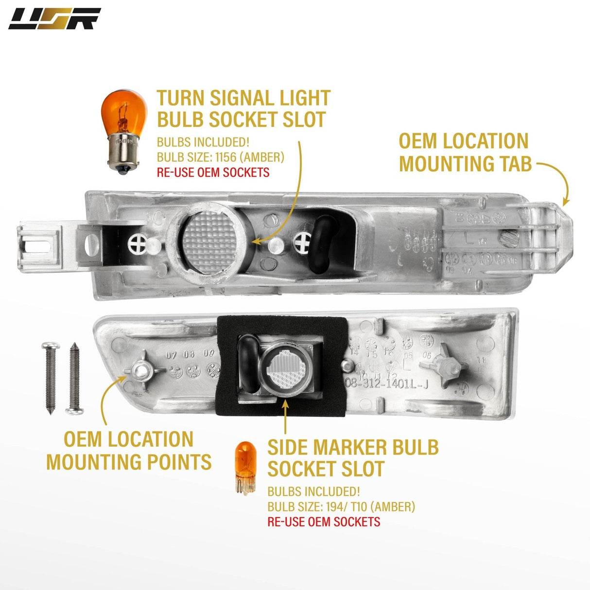 1992-1994 Toyota Camry Clear Bumper Lights