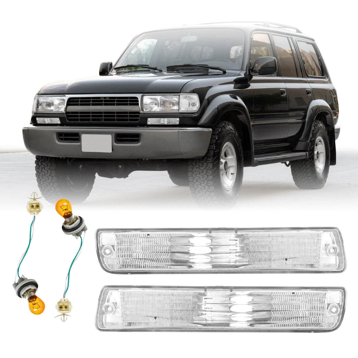 1991-1997 Toyota Land Cruiser Crystal Clear Bumper Lights