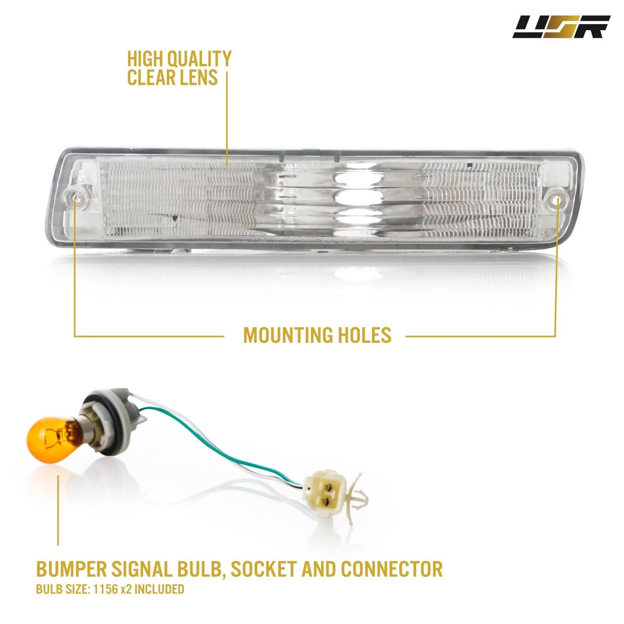 1991-1997 Toyota Land Cruiser Crystal Clear Bumper Lights
