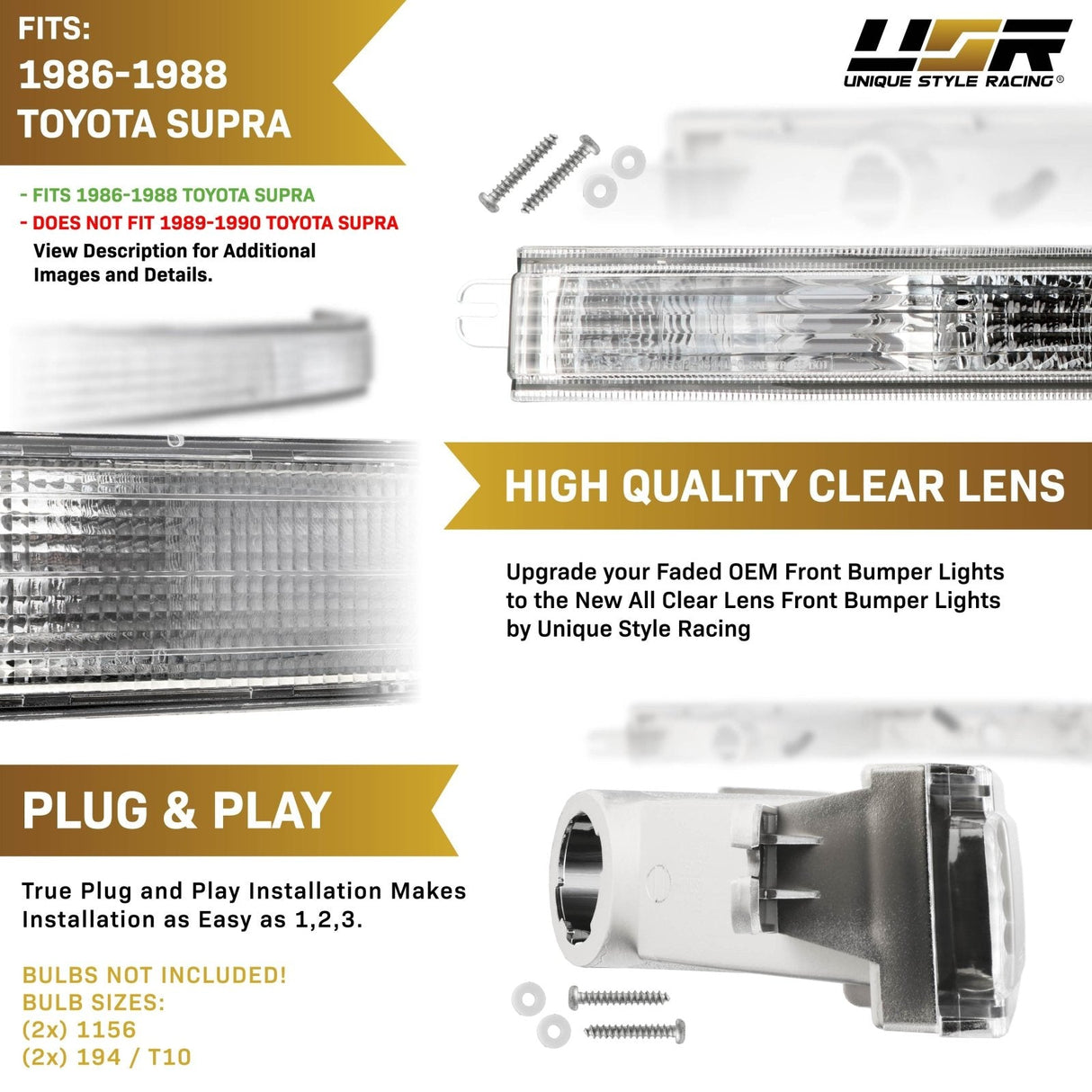 1987-1988 Toyota Supra Clear Bumper Lights