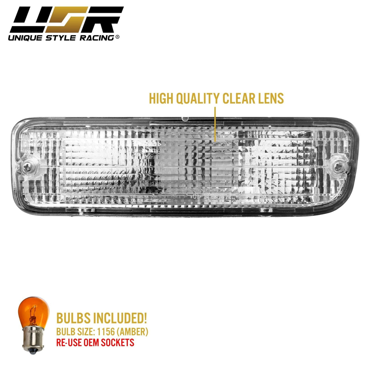 1995-1997 Toyota Tacoma 2wd/4wd Clear Bumper Lights