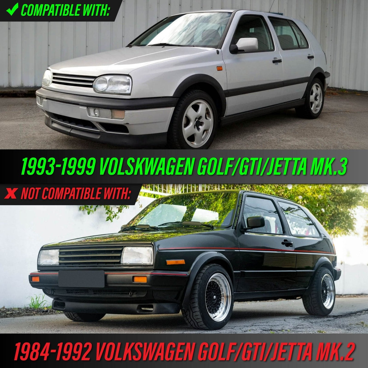 1993-1999 Volkswagen Golf/GTI/Jetta Projector Fog Light Bumper Signals