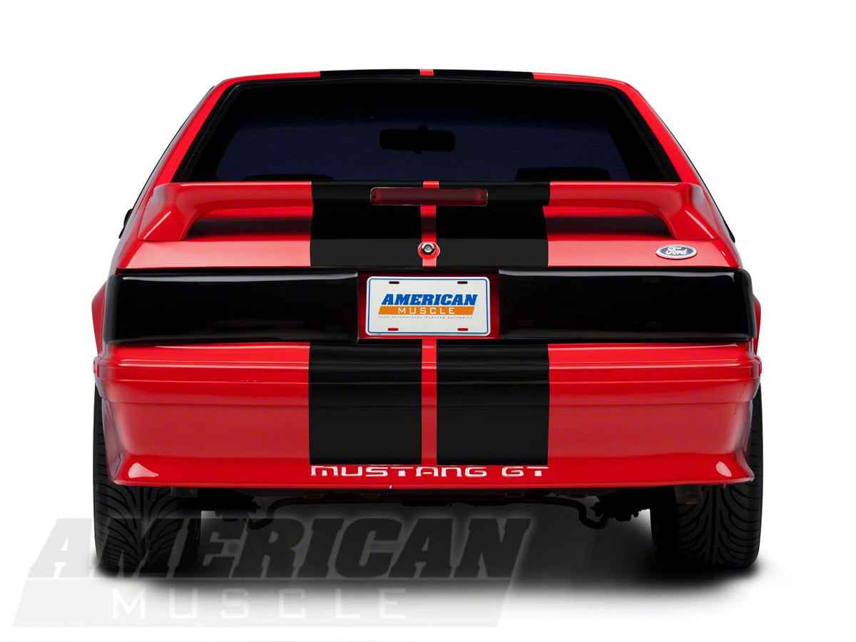 SEC10 GT500 Style Stripes; Gloss Black; 10-Inch (79-93 Mustang)