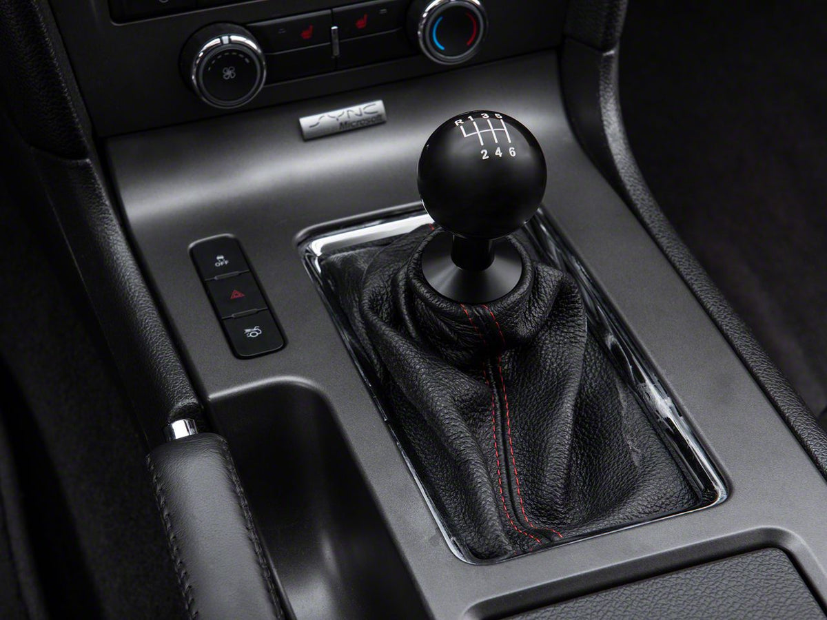 SpeedForm Modern Billet Retro Style 6-Speed Shift Knob; Black (11-14 Mustang GT, V6)