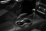 SpeedForm Premium Black Leather E-Brake Boot; Red Stitching (15-23 Mustang)