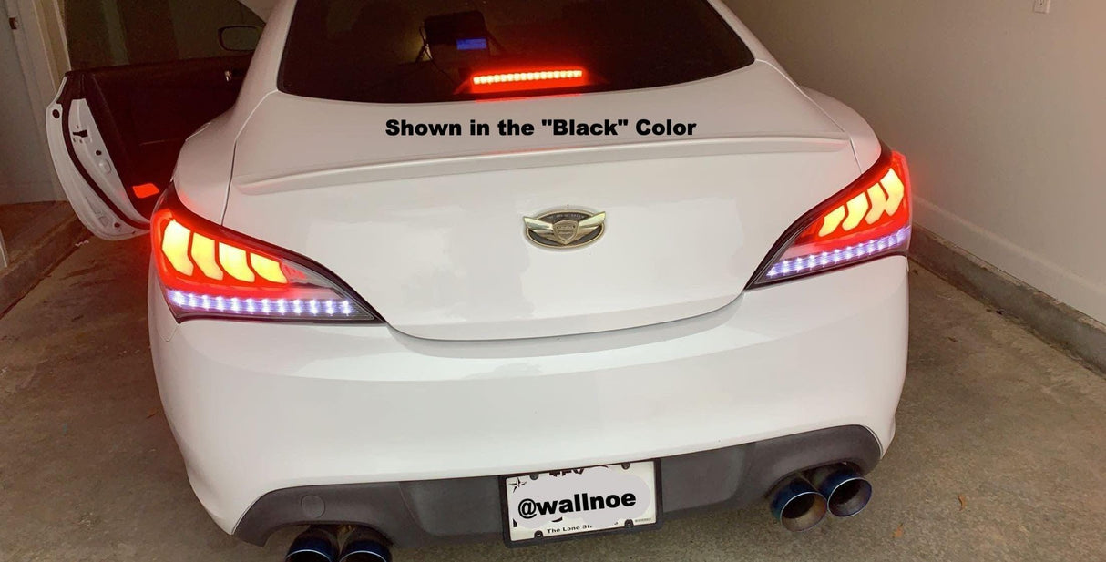 Hyundai Genesis Coupe Sequential Turn Signal - Black / Red / Smoke Tail Lights (2010-2016) - K2 Industries