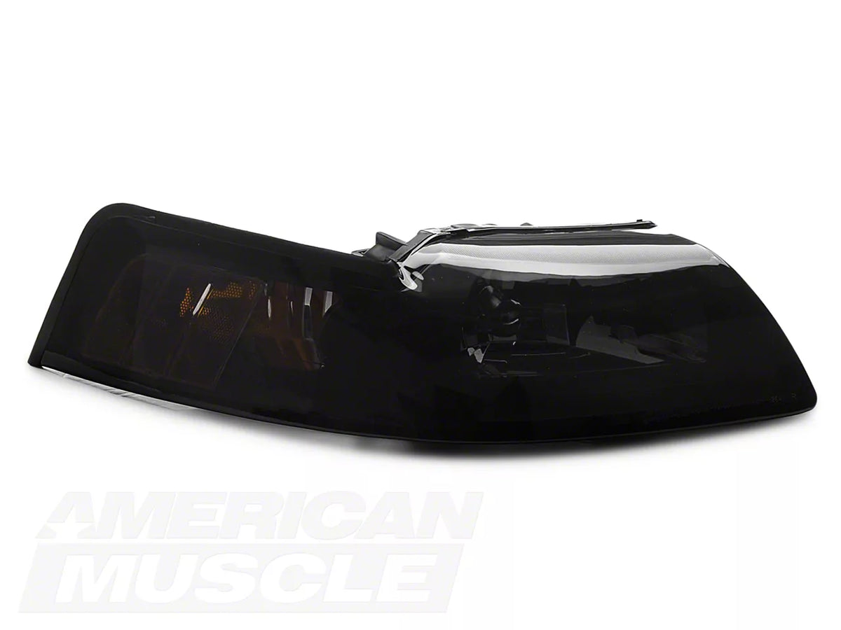 Raxiom Axial Series Oe Style Headlights; Black Housing; Smoked Lens (99-04 Mustang)