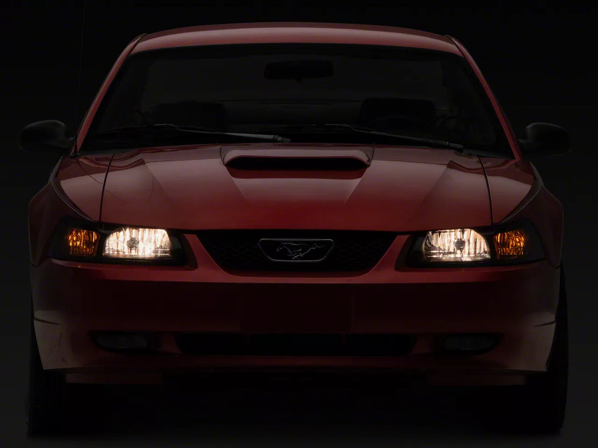 Raxiom Axial Series Oe Style Headlights; Black Housing; Smoked Lens (99-04 Mustang)