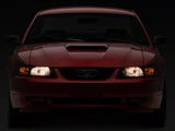 Raxiom Axial Series Oe Style Headlights; Black Housing; Smoked Lens (99-04 Mustang)